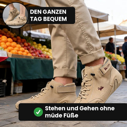 Barevo orthopädische Schuhe in Khaki auf dem Wochenmarkt