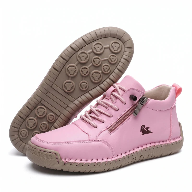 MayFit Zip Komfort-Sneaker in Rosa – Seitenansicht und Sohle