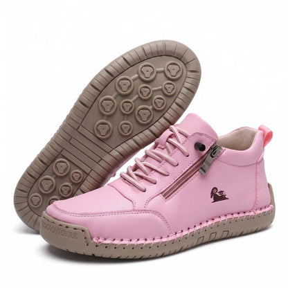 MayFit Zip Komfort-Sneaker in Rosa – Seitenansicht und Sohle