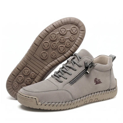 MayFit Zip Komfort-Sneaker in Hellgrau – Seitenansicht und Sohle