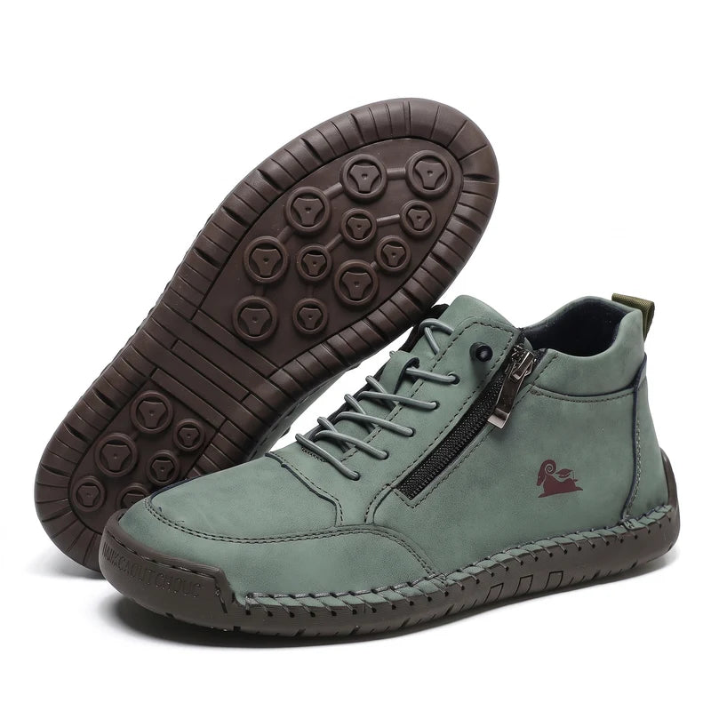 MayFit Zip Komfort-Sneaker in Grün – Seitenansicht und Sohle