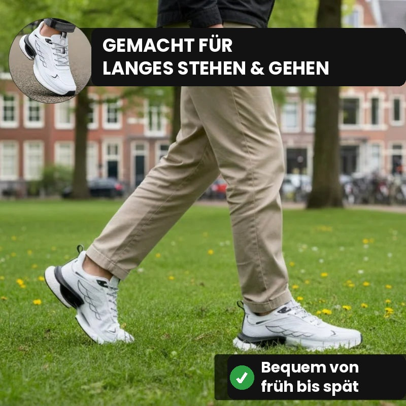 Spaziergang im Park mit weißen NordStep® Sneakern