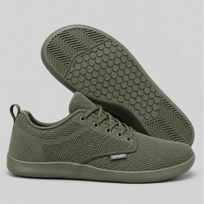 WideStep Sneaker in Oliv mit Strick-Obermaterial und Profilsohle