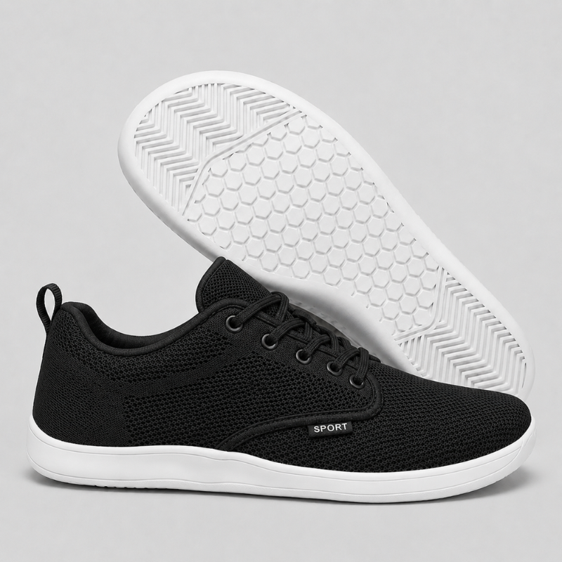 WideStep Sneaker in Schwarz-Weiß mit weißer Profilsohle